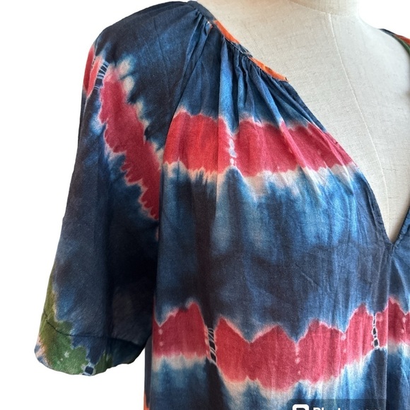 Anthropologie Velvet By Graham & Spencer Striped Tie Dye Mini Dress Size Small - Picture 3 of 11